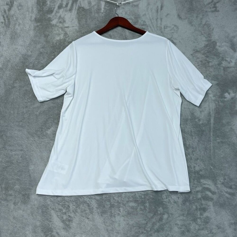 Susan Graver Womens White Tunic Top Size XL Stretch Fabric a1647 - Picture 6 of 7